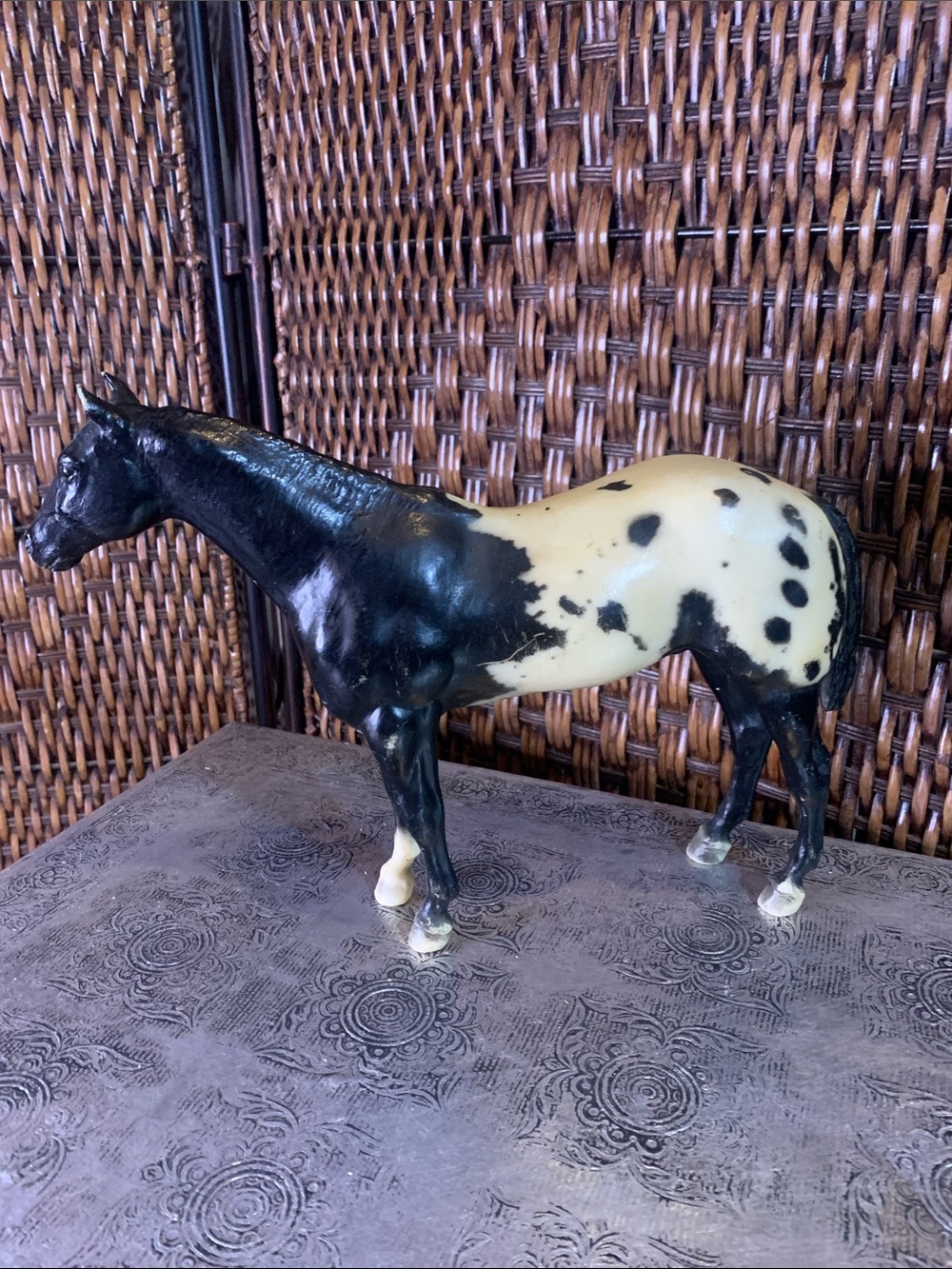 Vintage Breyer Molding Co. Black and White Appaloosa Horse